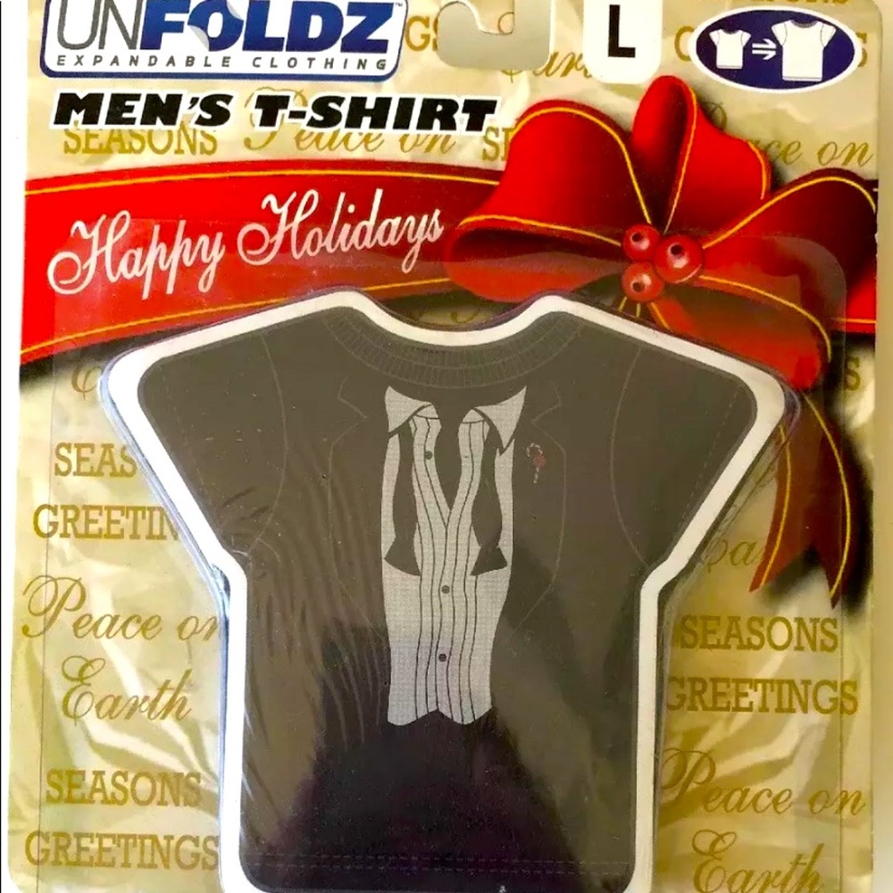 MENS PROM WEDDING FUN TUXEDO STYLE Unfoldz T-shirt,LARGE SIZE
